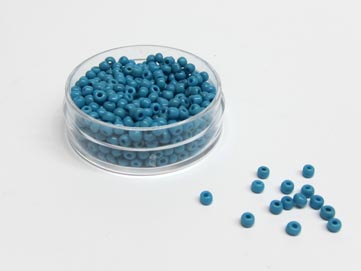 Glasperlen 2,6 / 3mmD türkisblau satt
